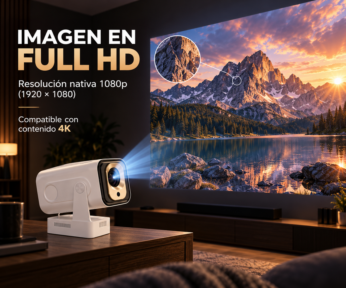 Imagen Full HD y enfoque del proyector