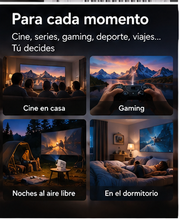 Proyector para cine, gaming, exterior y dormitorio